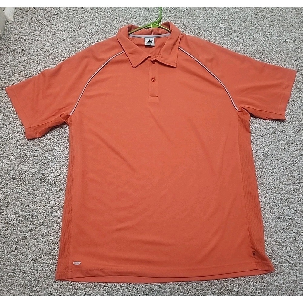 ALO‎ Men's Orange Coolfit Short Sleeve Polo Shirt XXL